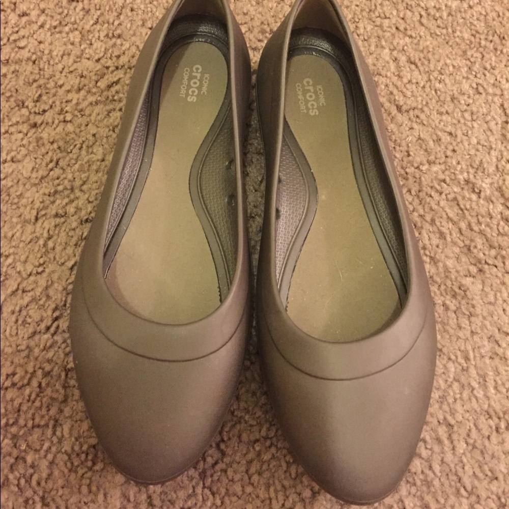 Brown CROCS flats